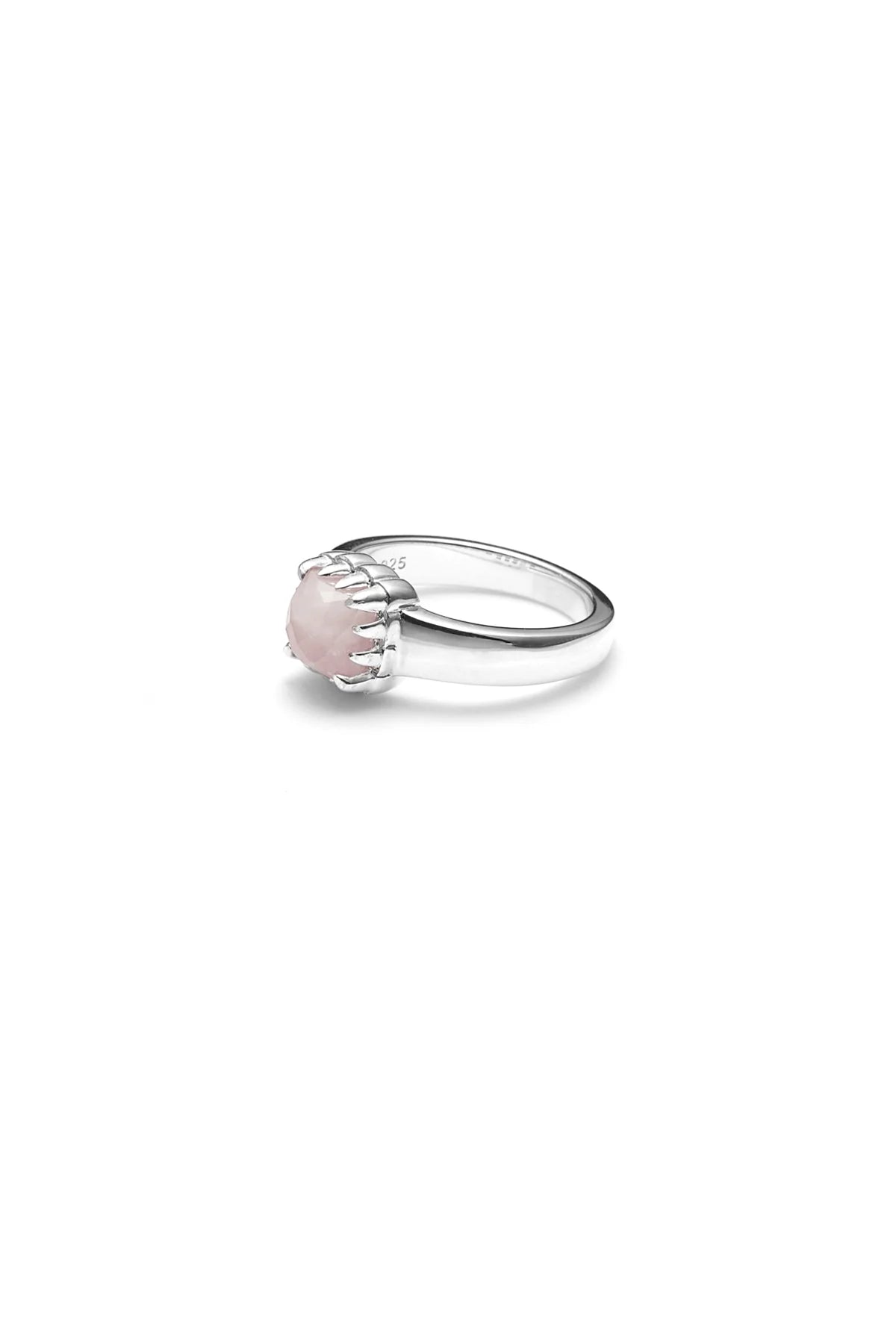 Baby Claw Ring - Rose Quartz/Silver