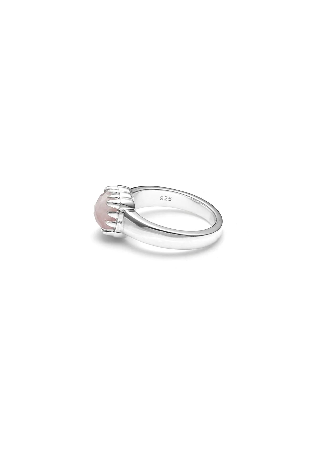 Baby Claw Ring - Rose Quartz/Silver