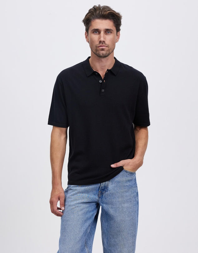 Oscar Short Sleeve Polo - Black