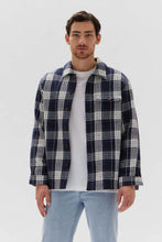 Load image into Gallery viewer, Mikael Check Overshirt - True Navey Check
