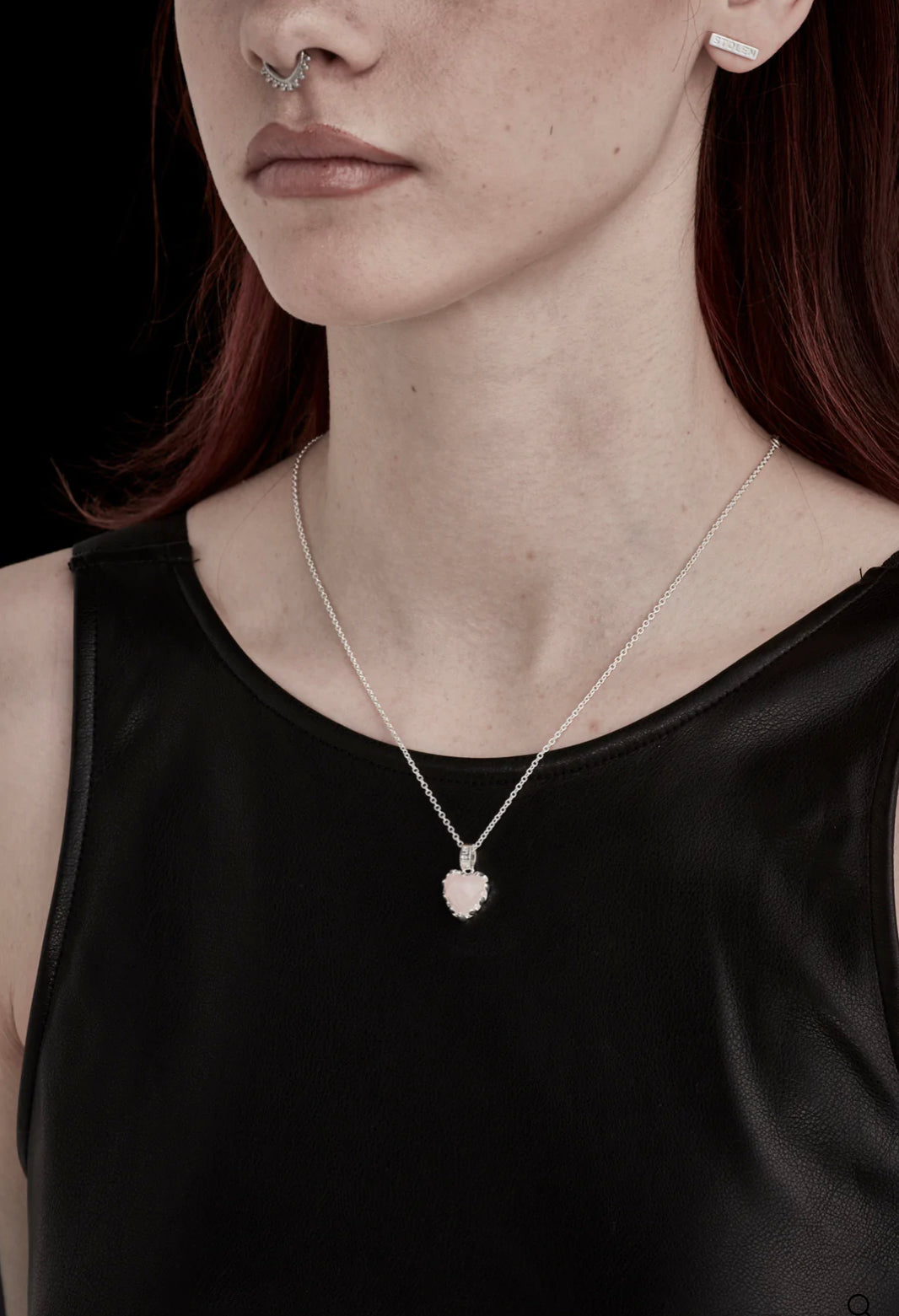 STOLEN GIRLFRIENDS CLUB Love Claw Necklace | Rose Quartz