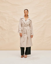 Load image into Gallery viewer, Jemima Trench Coat - Camel Pinstripe
