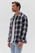 Load image into Gallery viewer, Mikael Check Overshirt - True Navey Check
